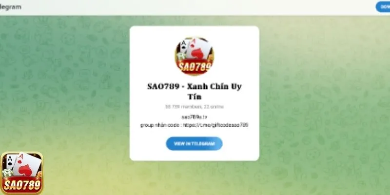 Tham gia nhóm cổng game Sao789 để cập nhật thông tin nhanh