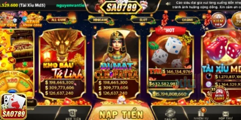 Tự do tham gia game cược tại Sao 789 hay 